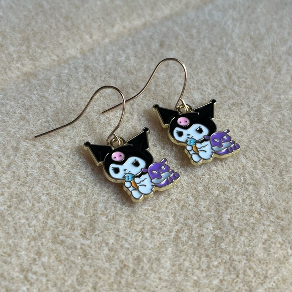 *3 for $20* Kuromi Eating Ice Cream with Baku Earrings | Sanrio Hello Kitty - Picture 2 of 7